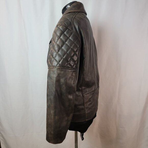 ASOS Design Oversized Biker Jacket - Real Leather with Stitch Detail - Picture 5 of 16